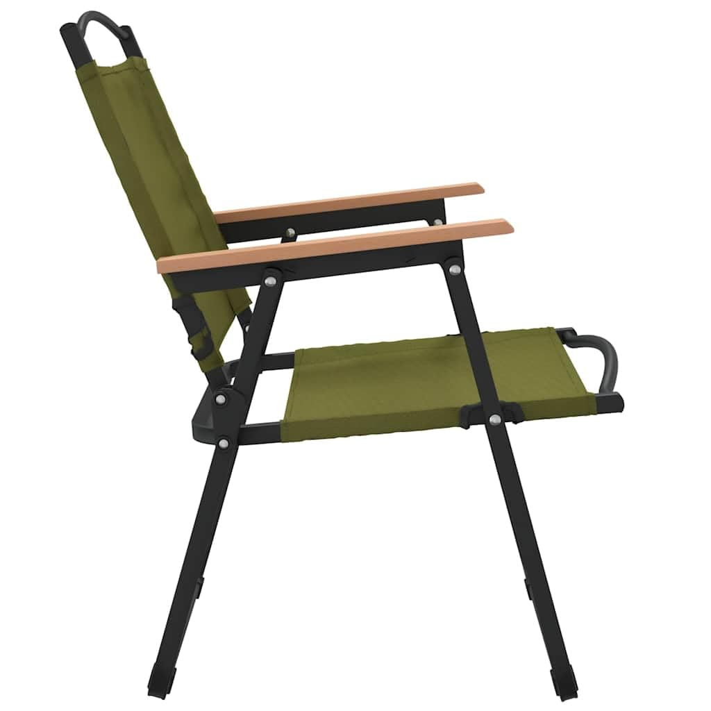 Green Oxford Fabric Folding Camping Chairs 2 Pack Q40292