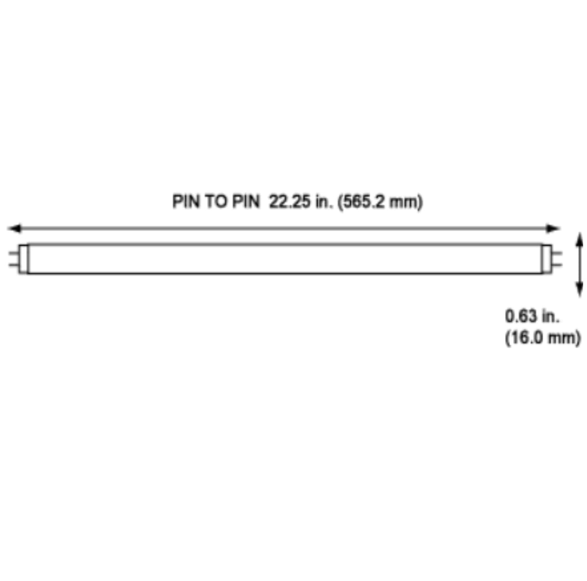 24W 3000K T5 Fluorescent Bulb 22.1 Inch G5 Bipin Base Pack of 10 R90662