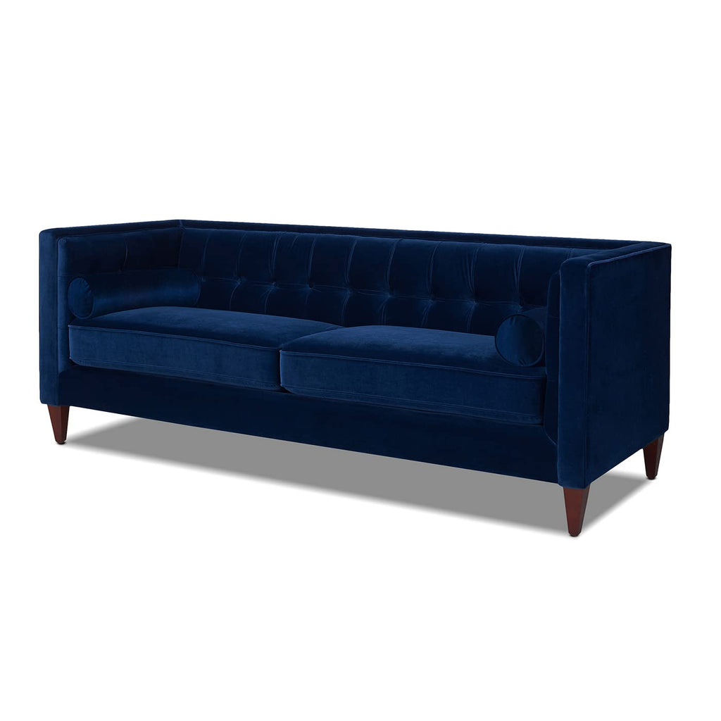 Navy Blue Velvet Tufted Sofa F455757