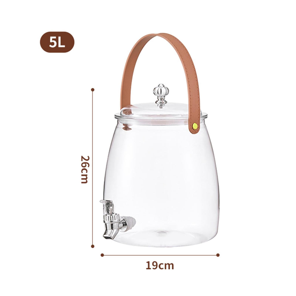5L Beverage Dispenser Juice Jug with Spigot and Filtering Cold Water Pitcher E28591