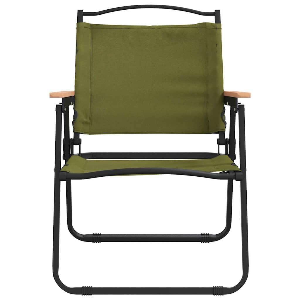 Green Oxford Fabric Folding Camping Chairs 2 Pack Q40292