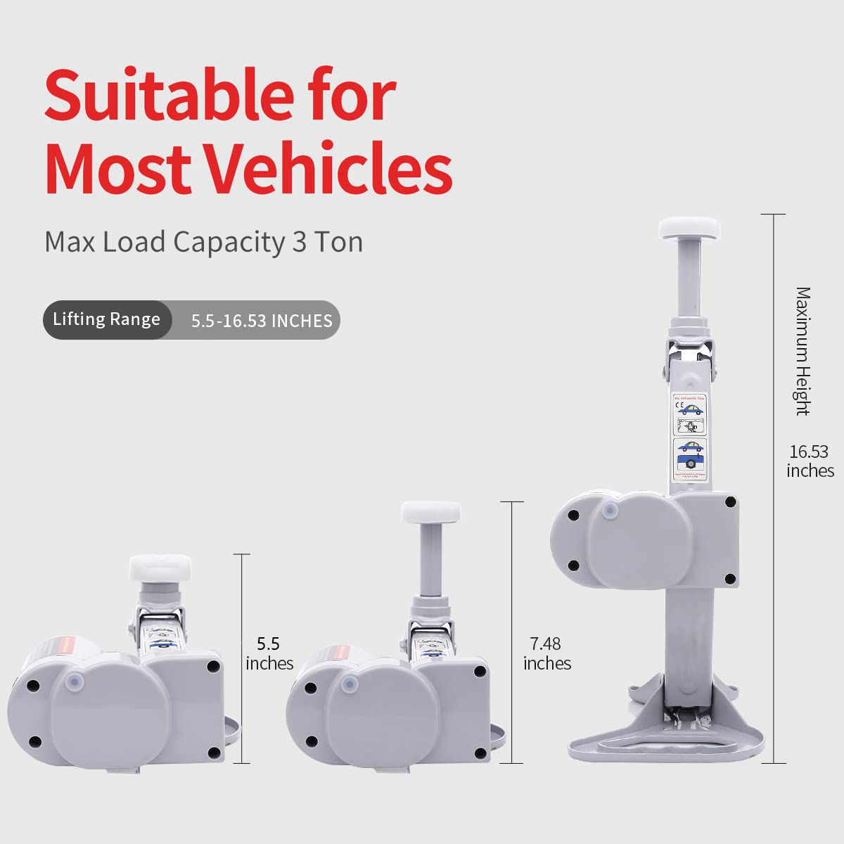 Electric Car Jack 3 Ton 12V Scissor Jack with Impact Wrench M6037
