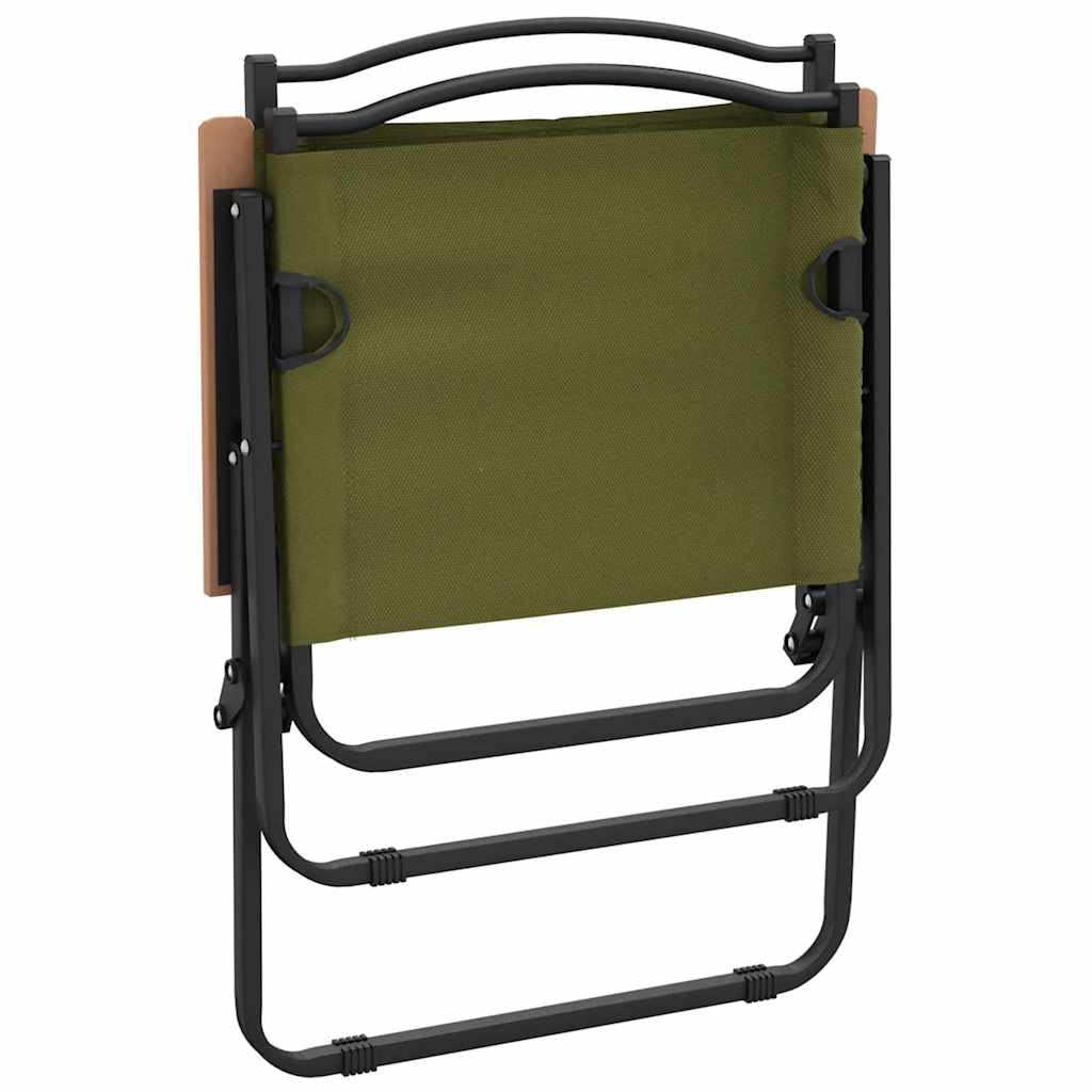 Green Oxford Fabric Folding Camping Chairs 2 Pack Q40292