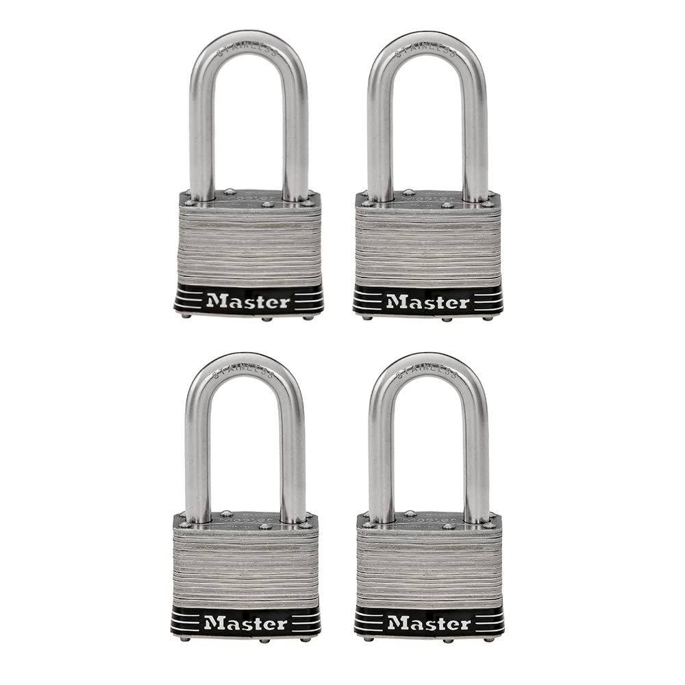 Stainless Steel Keyed-Alike Padlock 4 Pack L48836