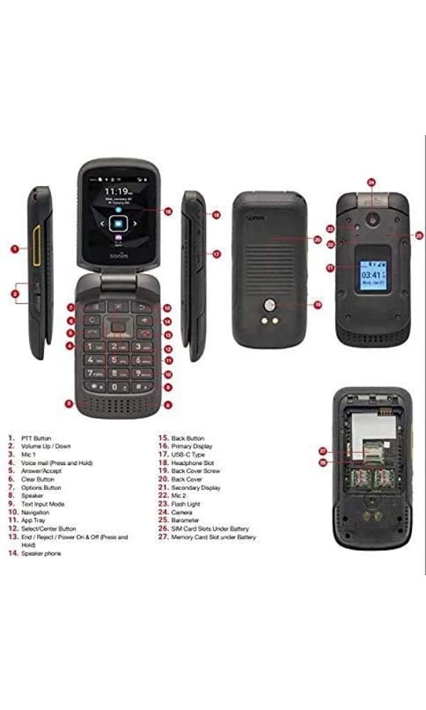 4G LTE Ultra Rugged Flip Phone Black Z520972