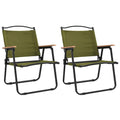 Green Oxford Fabric Folding Camping Chairs 2 Pack Q40292