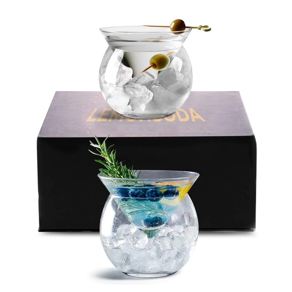 Stemless Martini Glasses with Chiller W9834