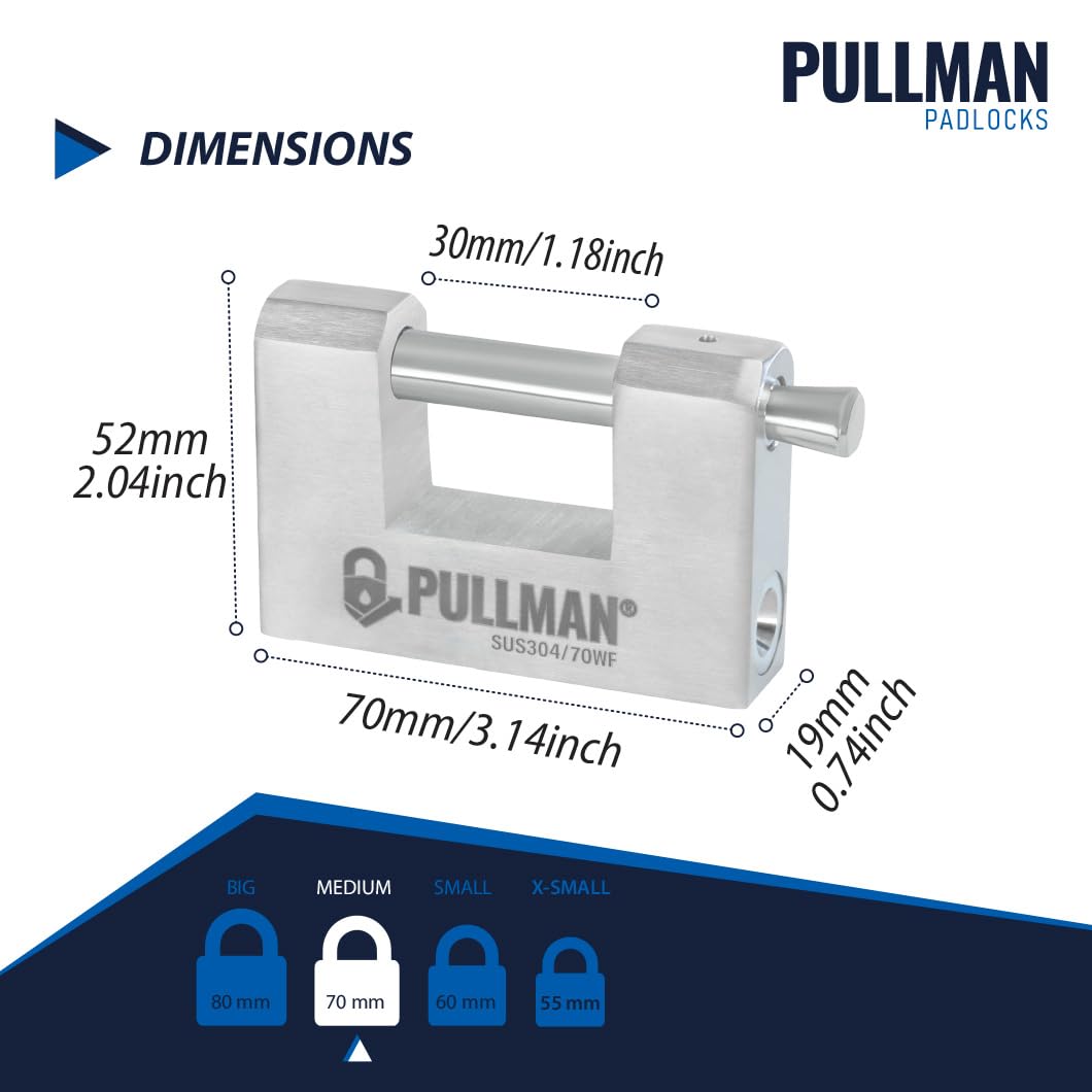 Heavy Duty Keyed Alike Padlocks with 4 Keys 2 Pack 70mm I9854