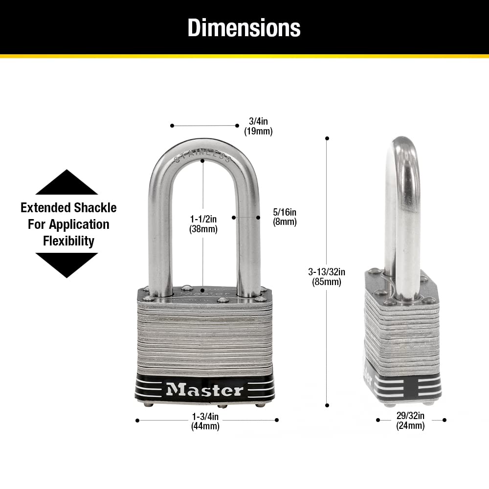 Stainless Steel Keyed-Alike Padlock 4 Pack L48836