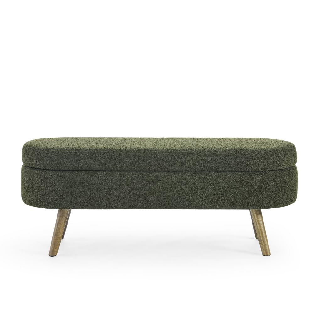 Oval Storage Bench with Rubber Wood Legs F673