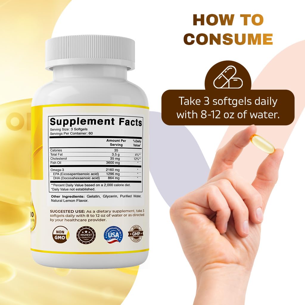 Omega 3 Fish Oil 3600mg Softgels O19504