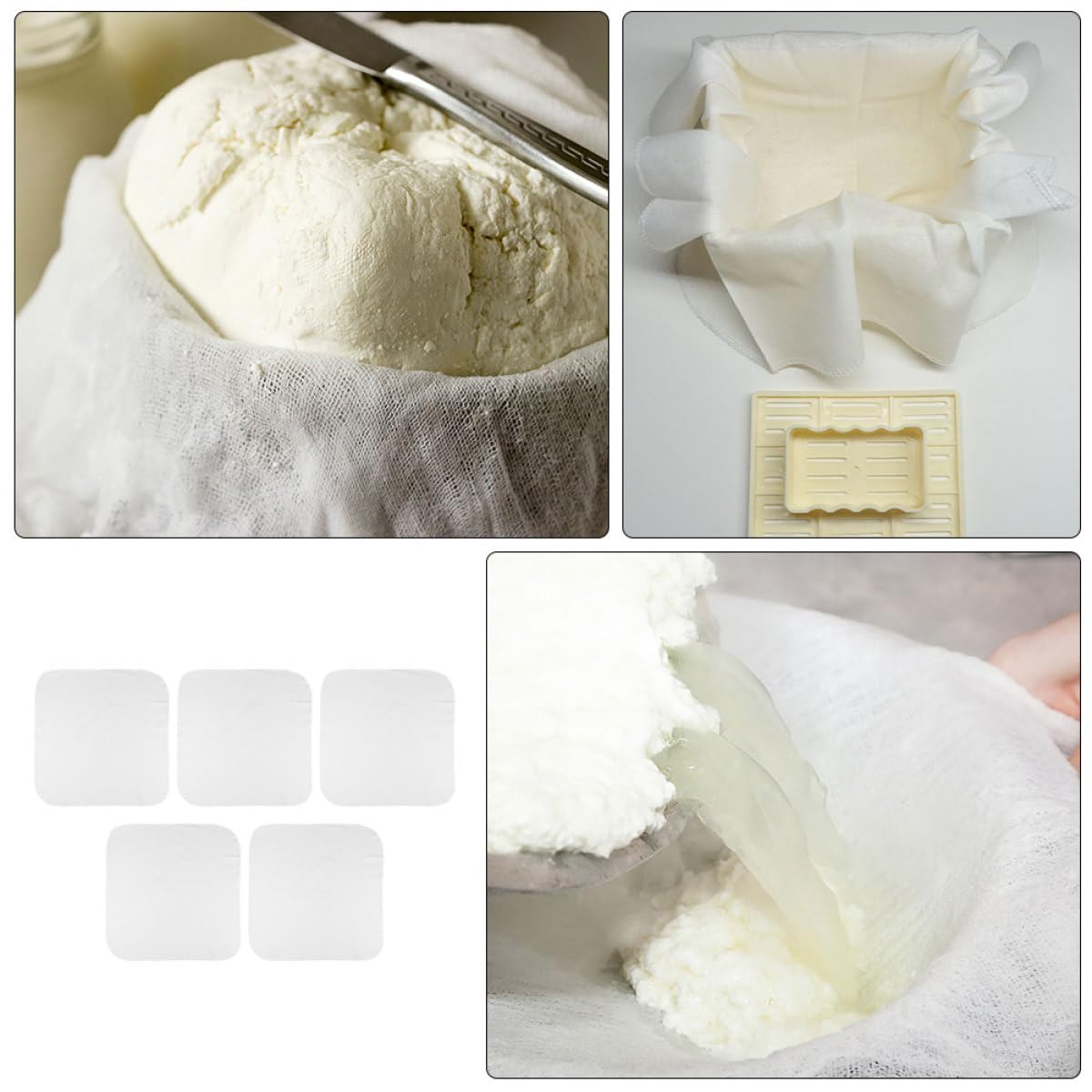 Cotton Gauze Filter Cloth 45x45cm 5pcs Q318417