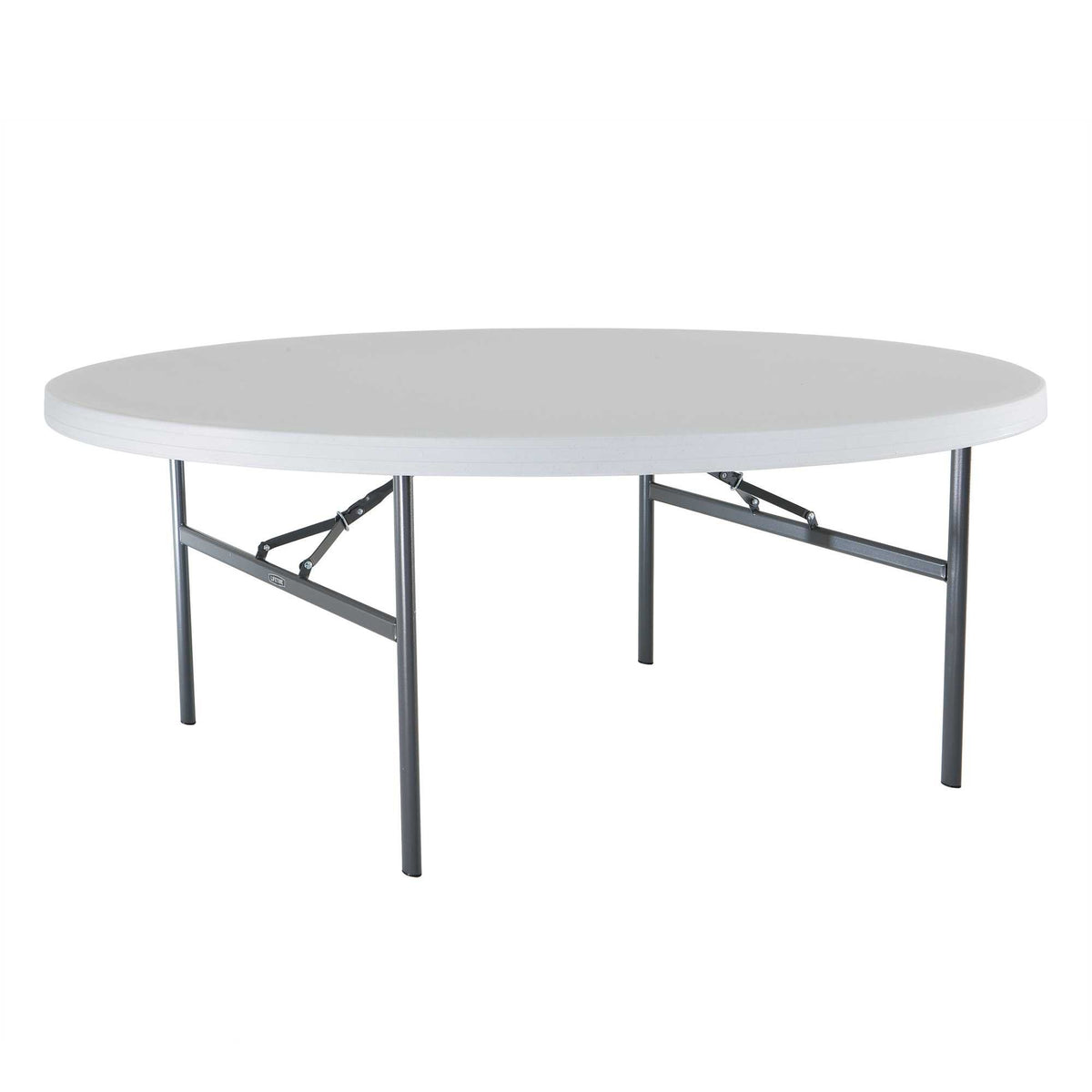 Folding Round Table 6 Foot White Granite Z6349