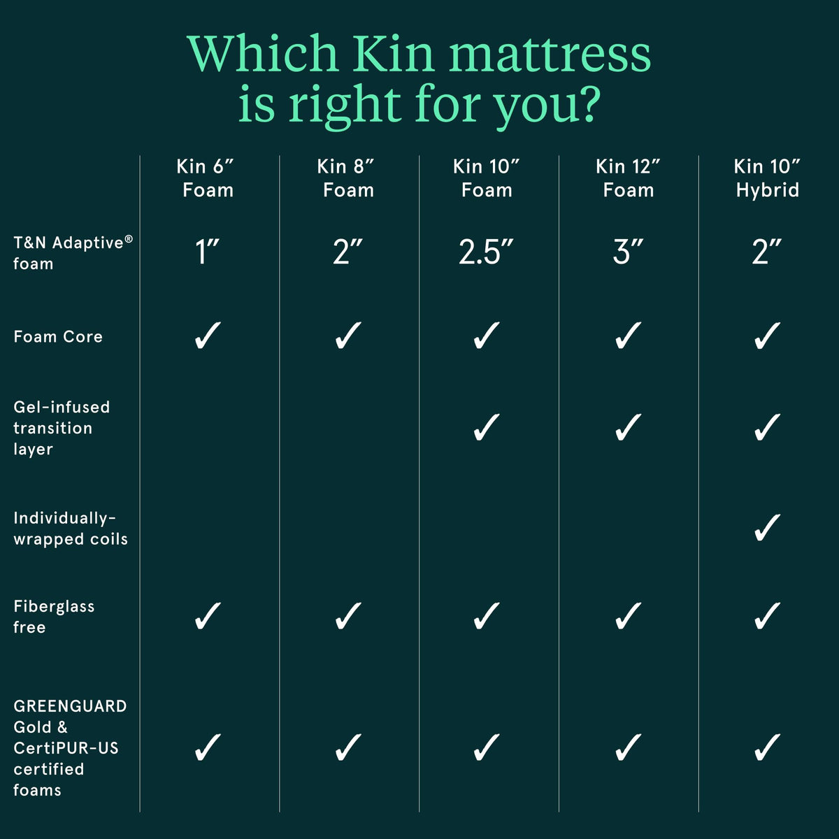 Firm 6" Adaptive Foam Twin Mattress U3259