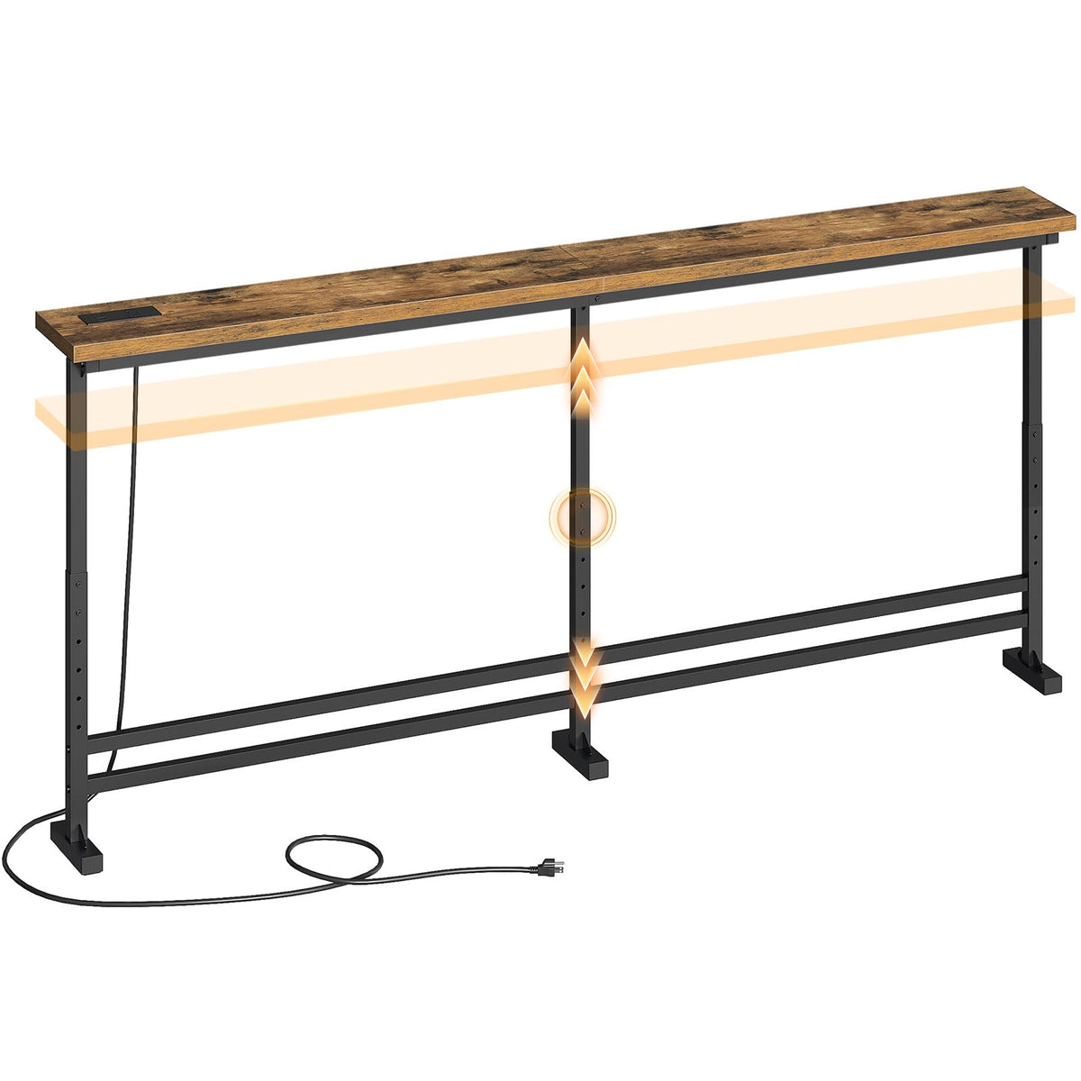 70.9" Console Table with Adjustable Height and Power Outlet V7519