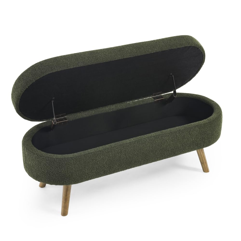 Oval Storage Bench with Rubber Wood Legs F673
