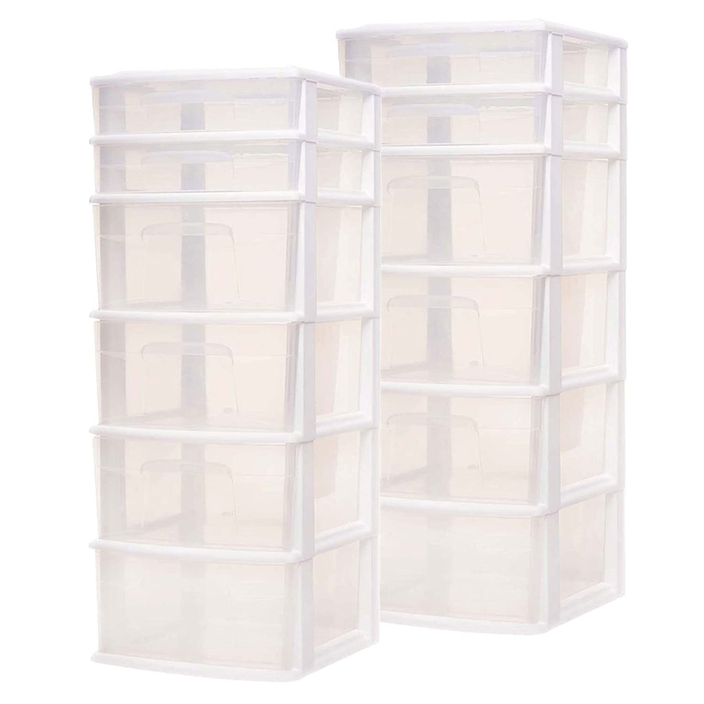 6 Drawer Plastic Storage Cart 2 Pack S410801