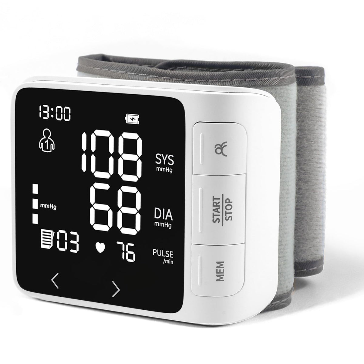 Wrist Blood Pressure Monitor with 2 Users Memory LCD Display G245995