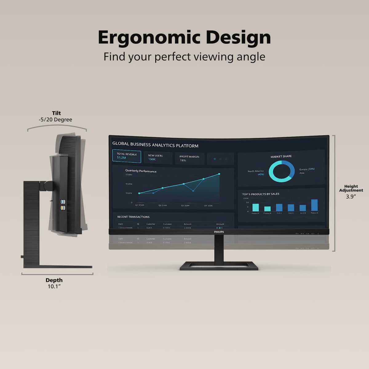 34 Inch Curved UWQHD Computer Monitor T620774