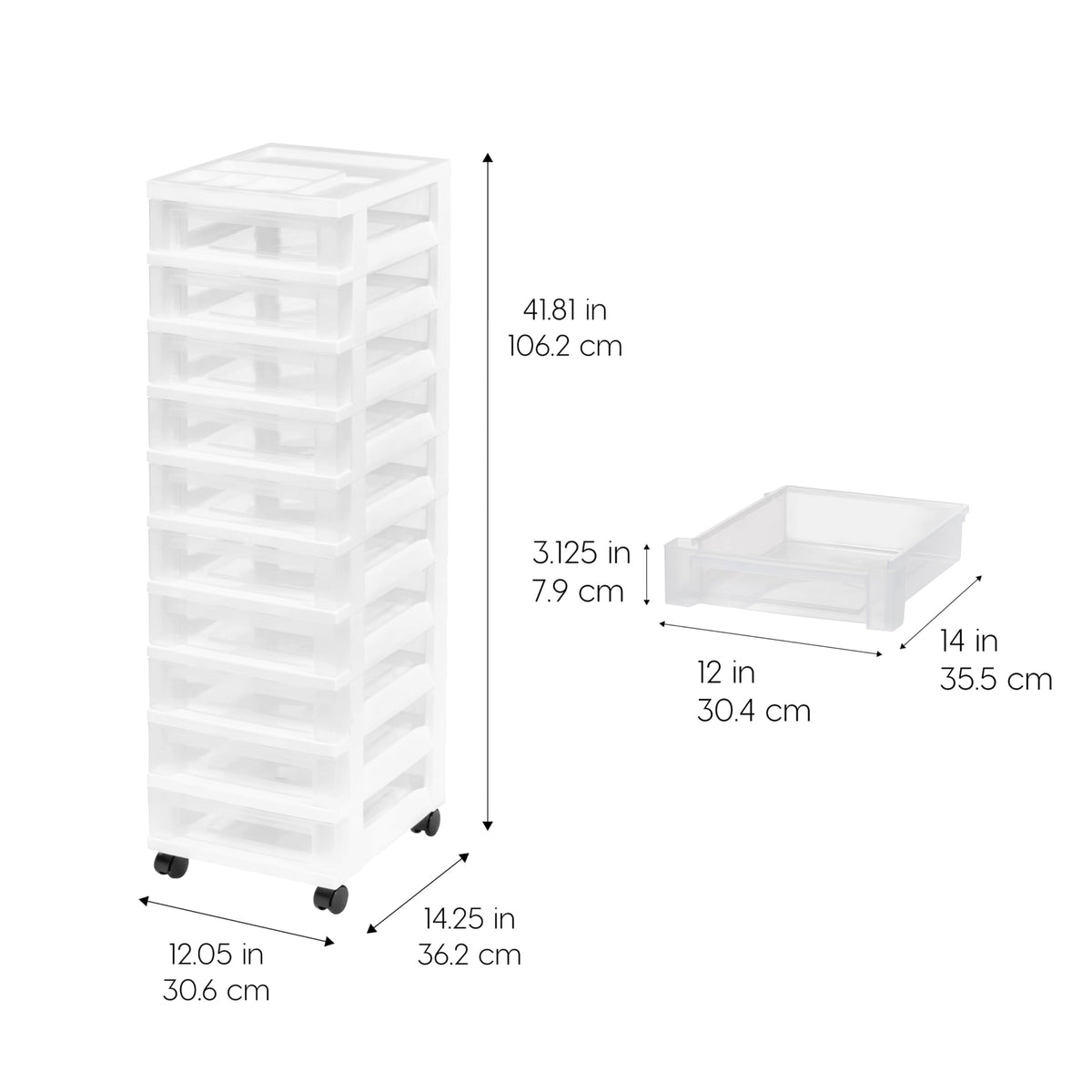 10 Drawer Rolling Storage Cart J667