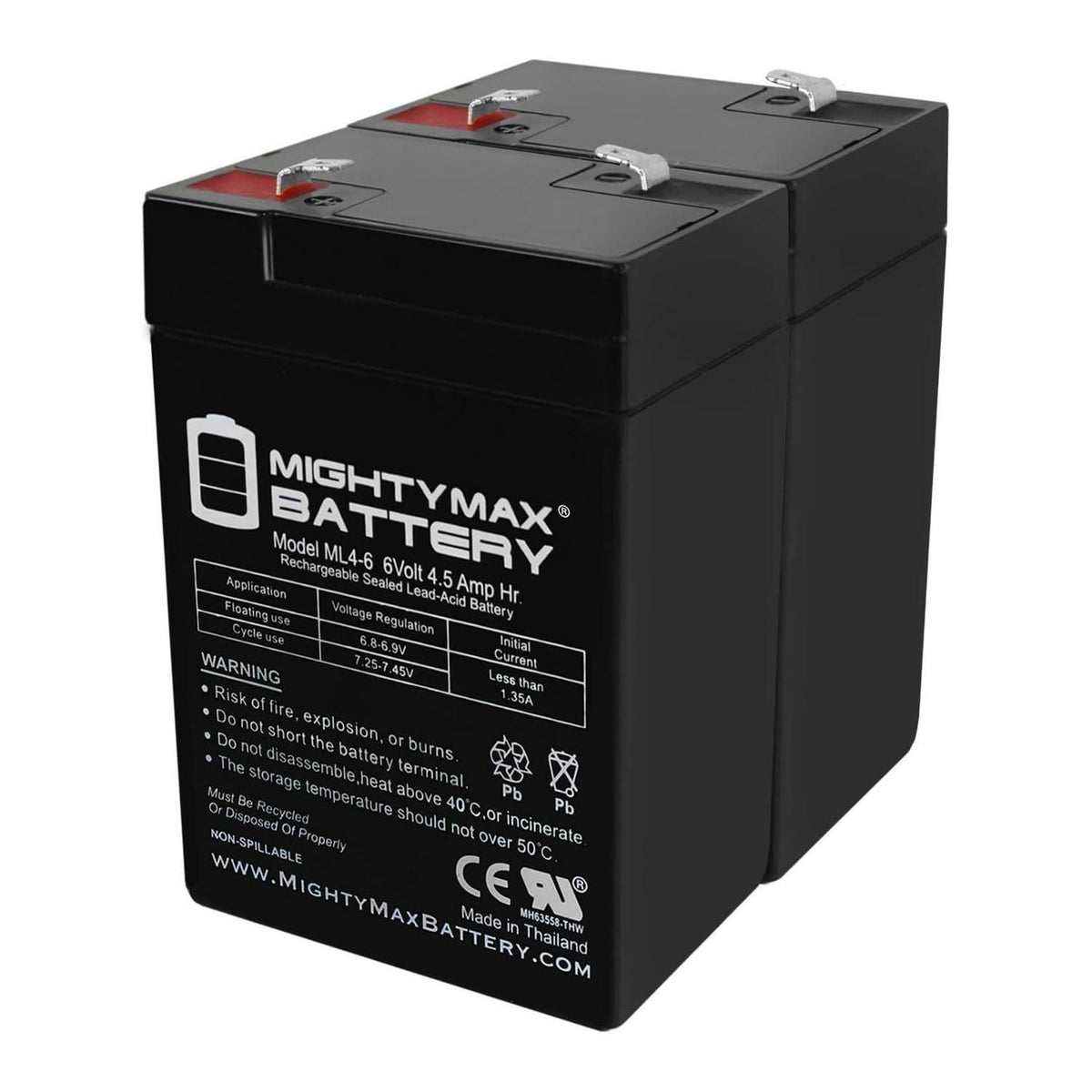 6V 4.5AH SLA Battery 2 Pack F519165