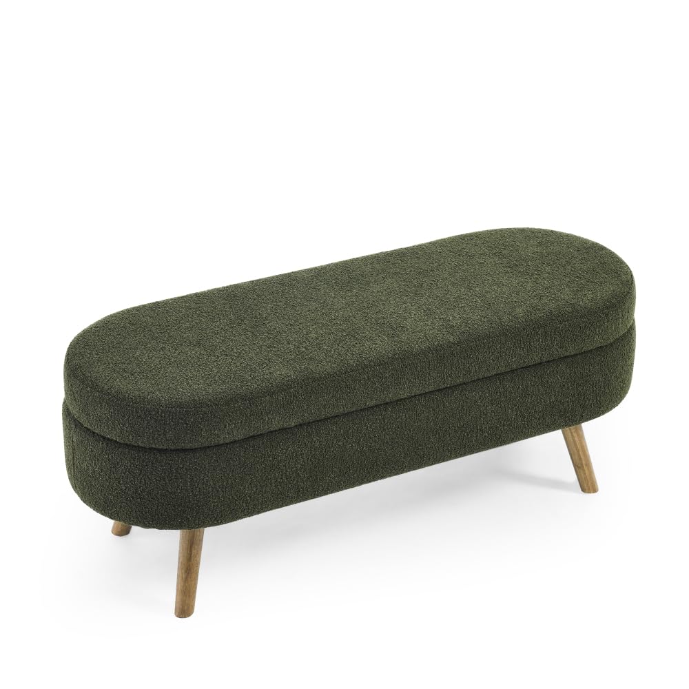 Oval Storage Bench with Rubber Wood Legs F673