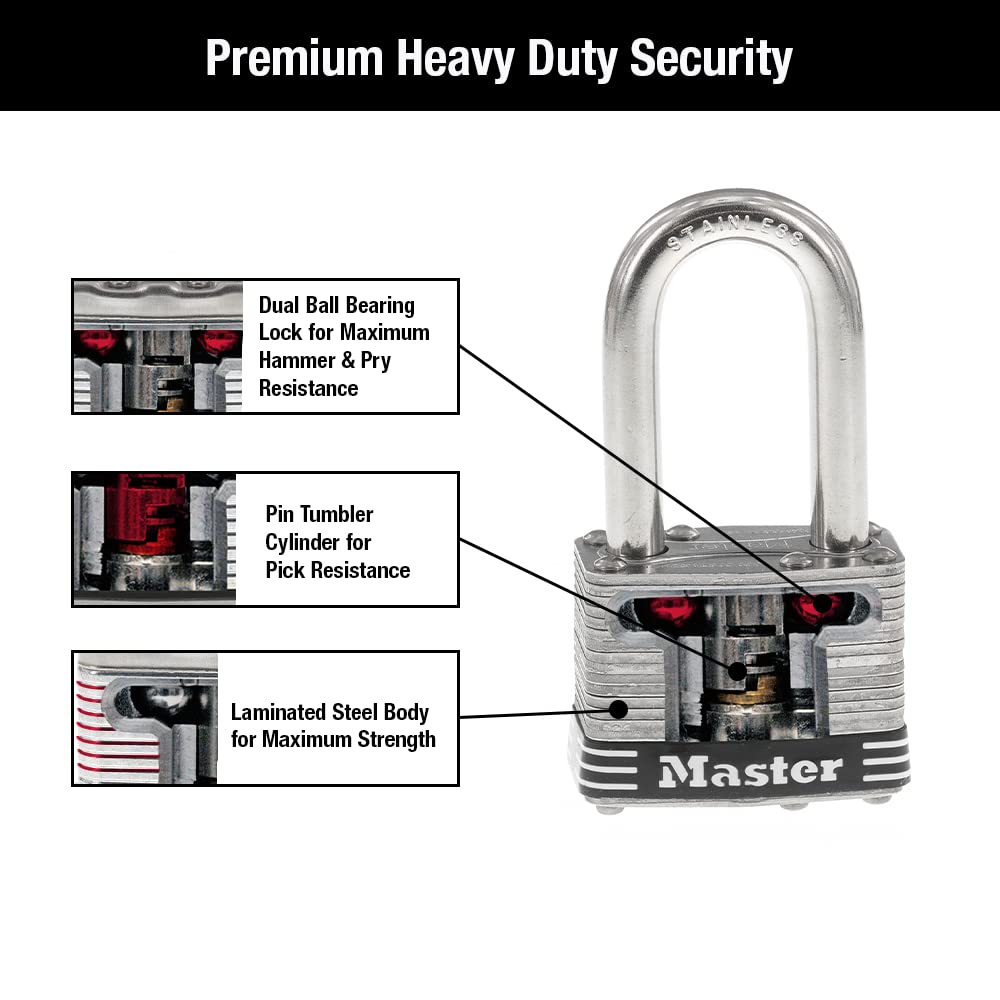 Stainless Steel Keyed-Alike Padlock 4 Pack L48836