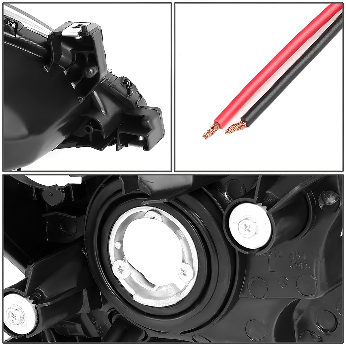 Headlight Assembly Left Right LED DRL Headlamp Set Black Housing Clear Corner F866158