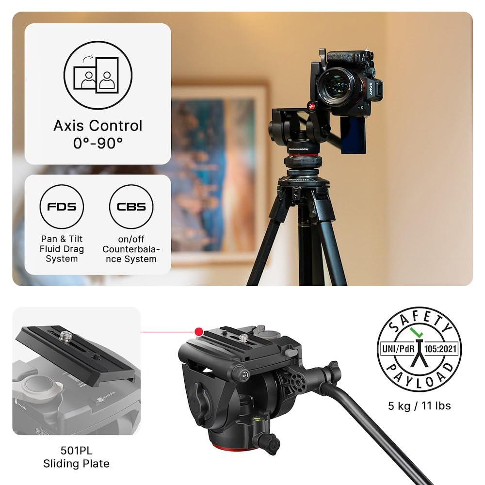 Fluid Video Head with Aluminum Tripod E622959