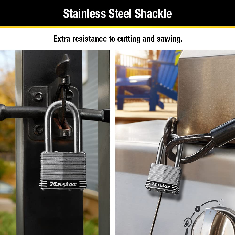 Stainless Steel Keyed-Alike Padlock 4 Pack L48836