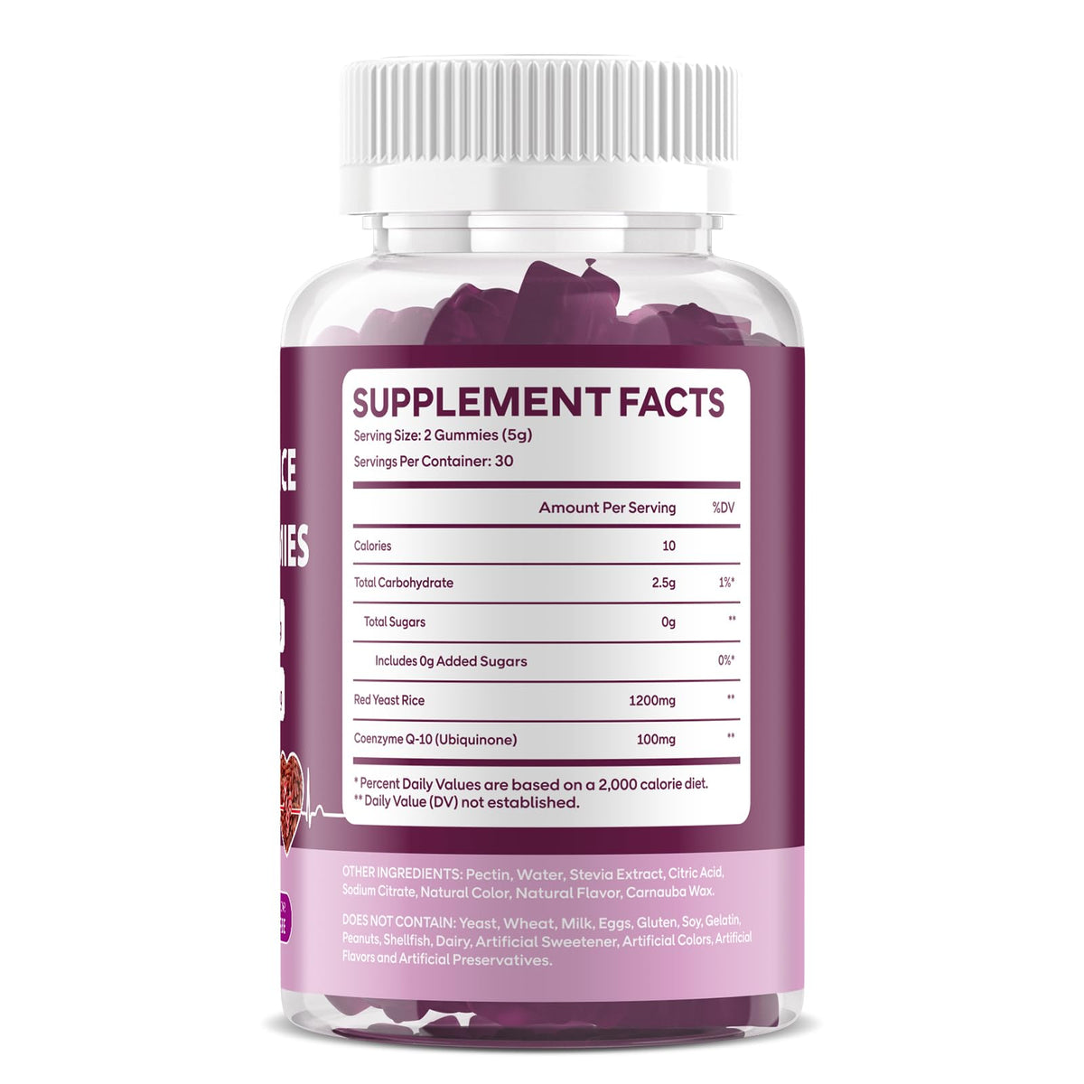 Red Yeast Rice with CoQ10 Gummies 1200mg Sugar Free 120 Count Y717878