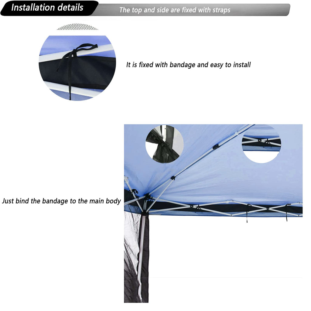 10x10 Mosquito Netting with Double Door Side Screen Black X847720