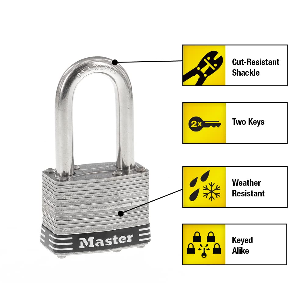 Stainless Steel Keyed-Alike Padlock 4 Pack L48836