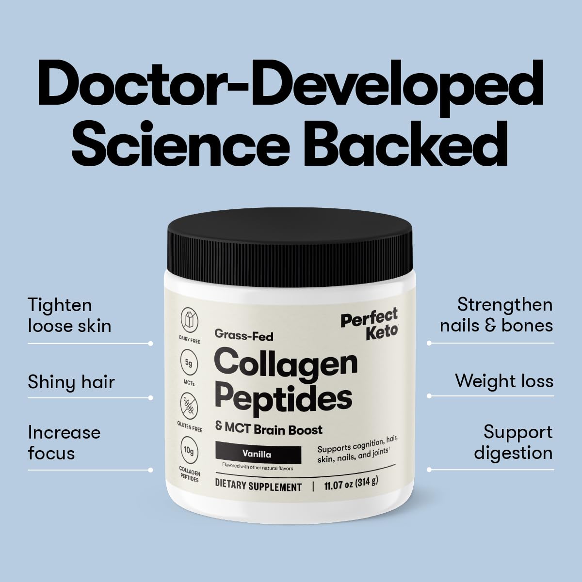 Unflavored Collagen Peptides Protein Powder X7519