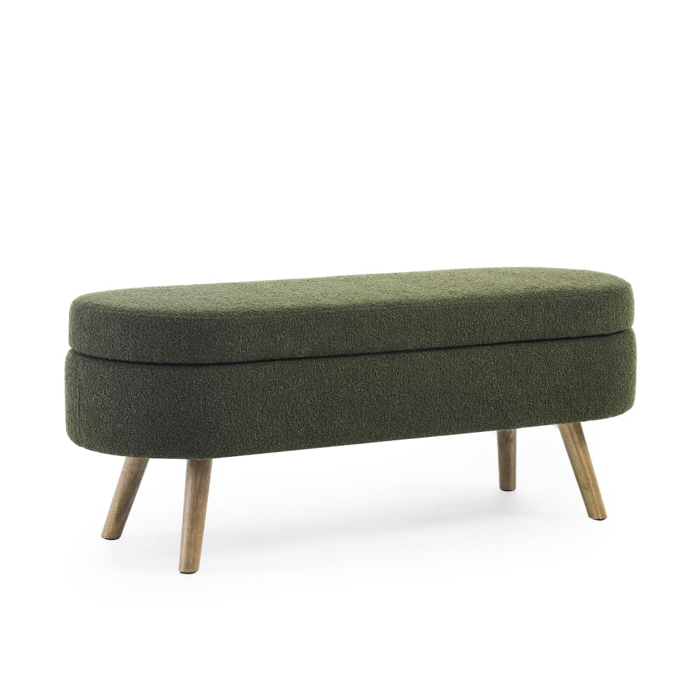 Oval Storage Bench with Rubber Wood Legs F673