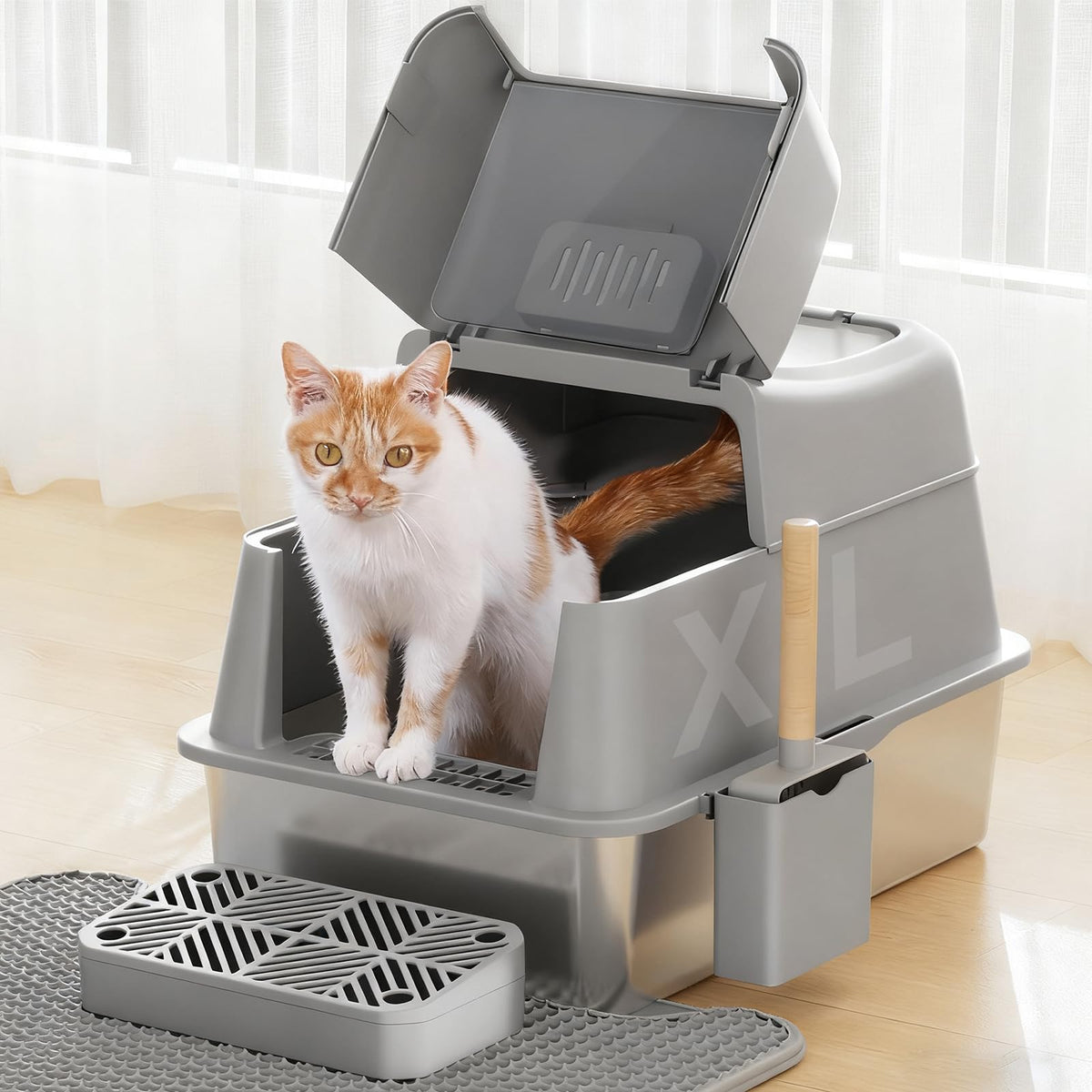Stainless Steel Cat Litter Box 40L O36443