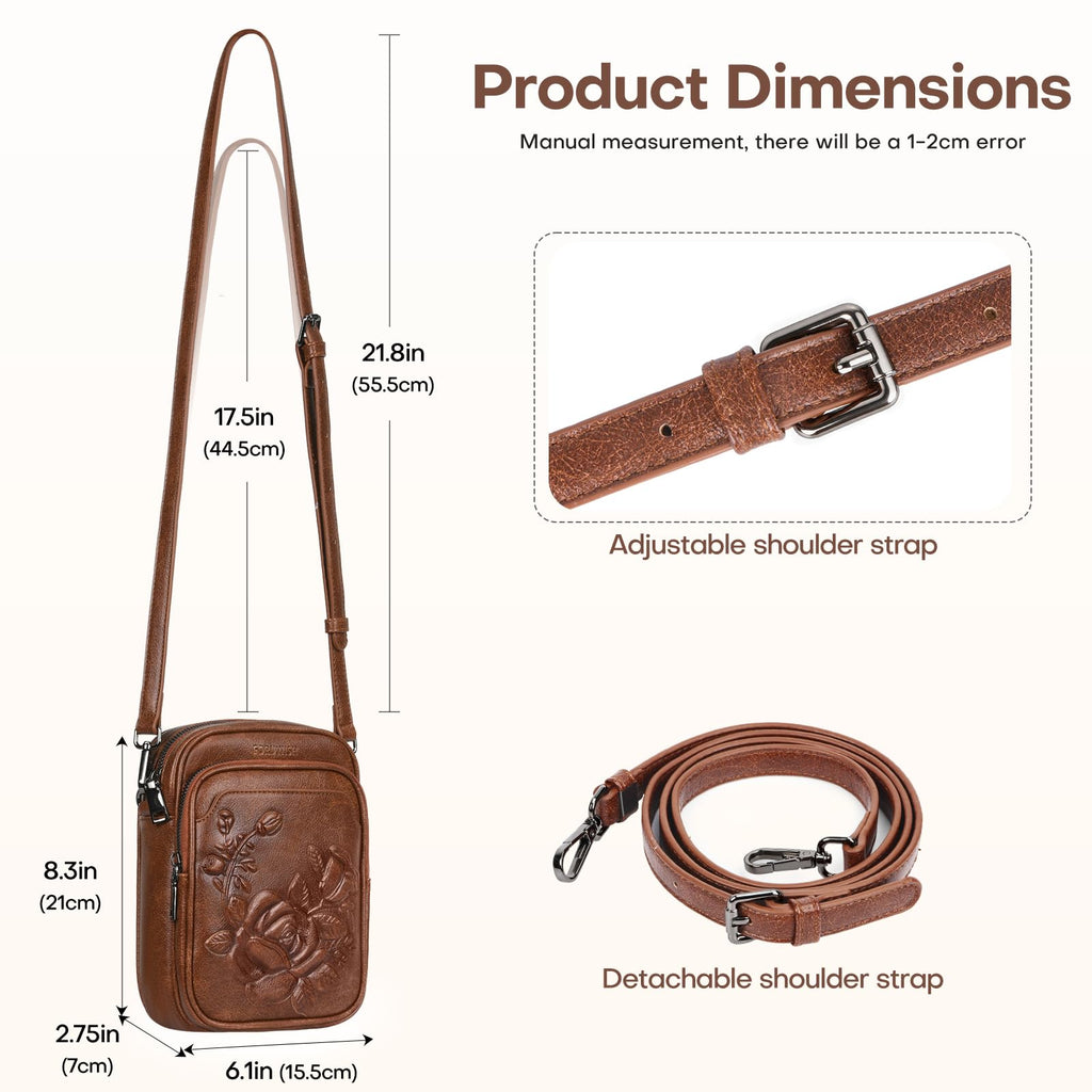 Small RFID Leather Crossbody Bag N451