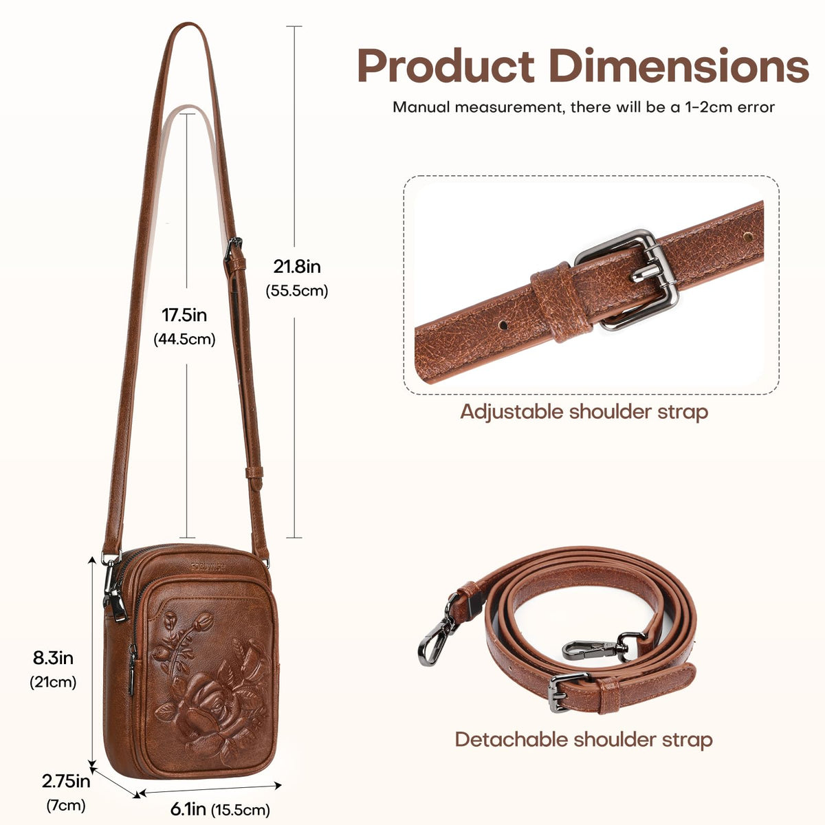 Small RFID Leather Crossbody Bag N451
