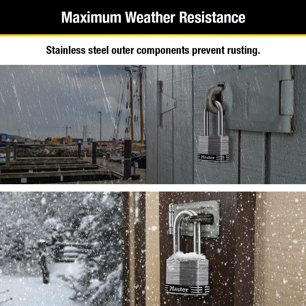 Stainless Steel Keyed-Alike Padlock 4 Pack L48836