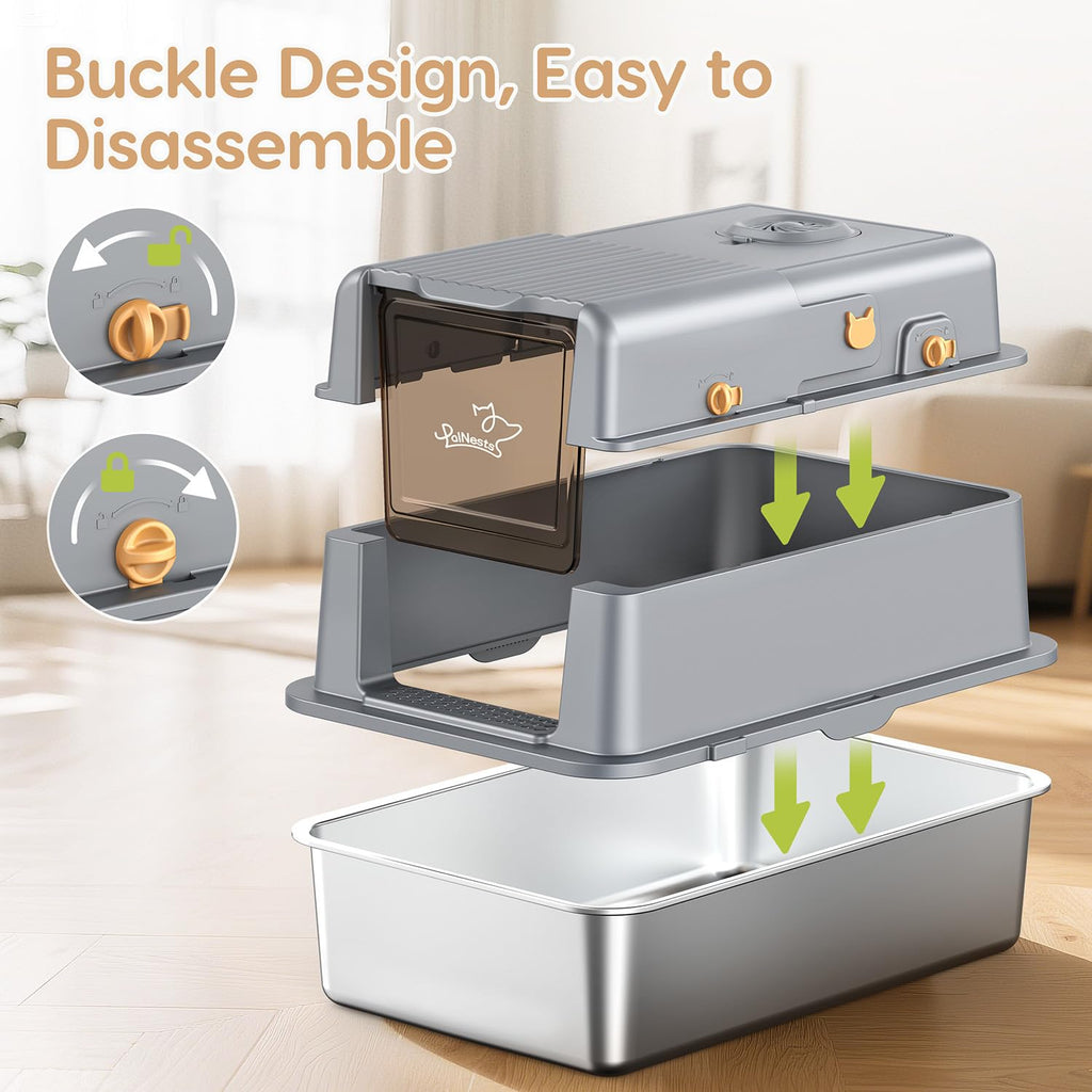 Stainless Steel Litter Box with Lid F233