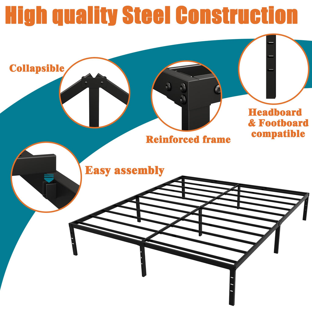 Queen Size 18 Inch Metal Platform Bed Frame C797