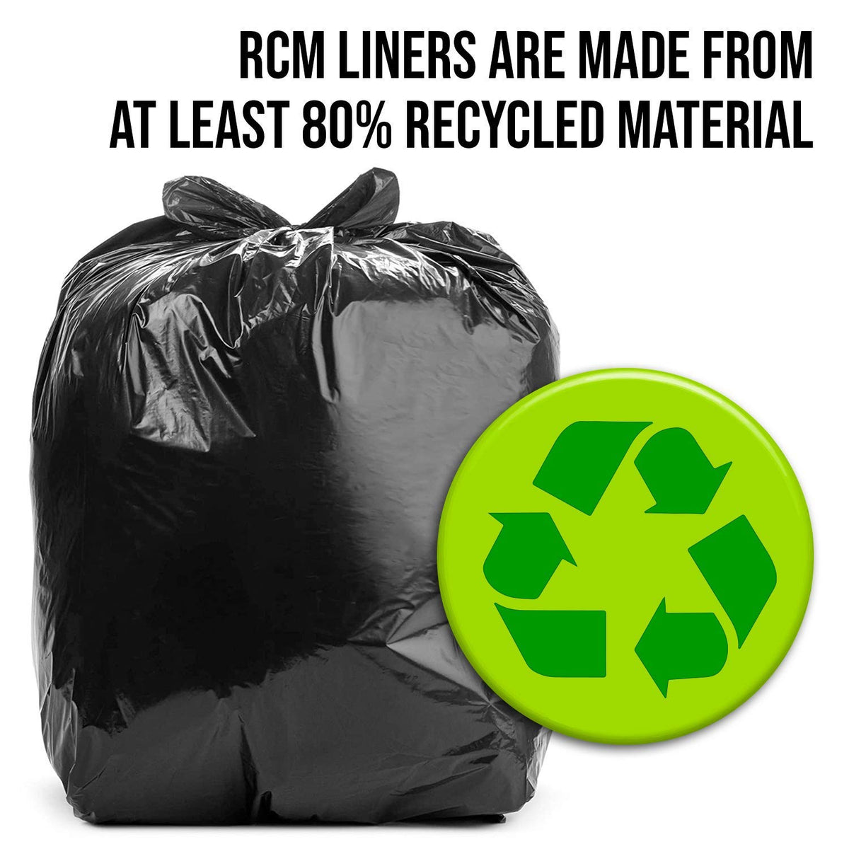 44 Gallon Black Heavy Duty Trash Bags Pack of 100 L614870