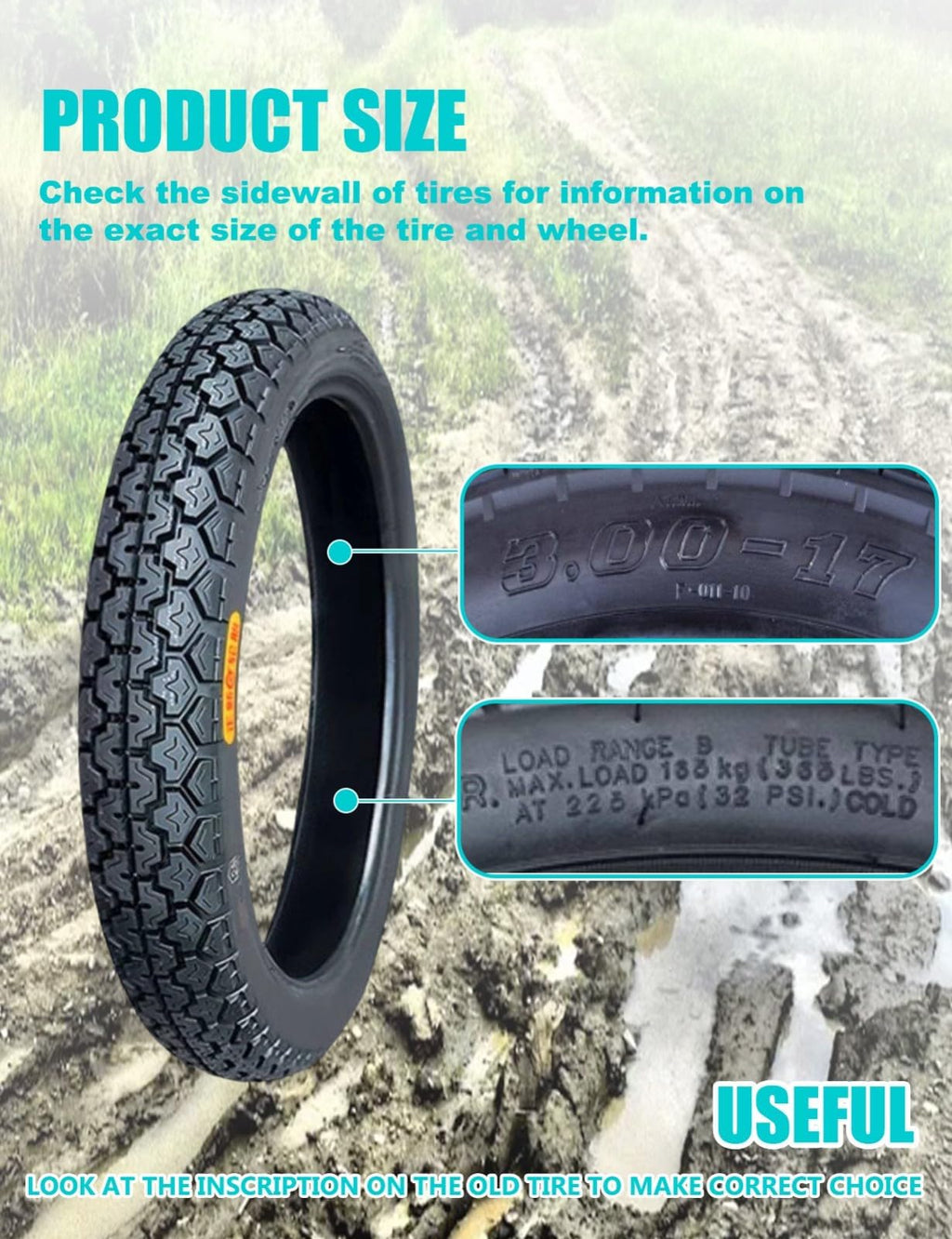 17 Dirt Bike Tire and Tube Set E385