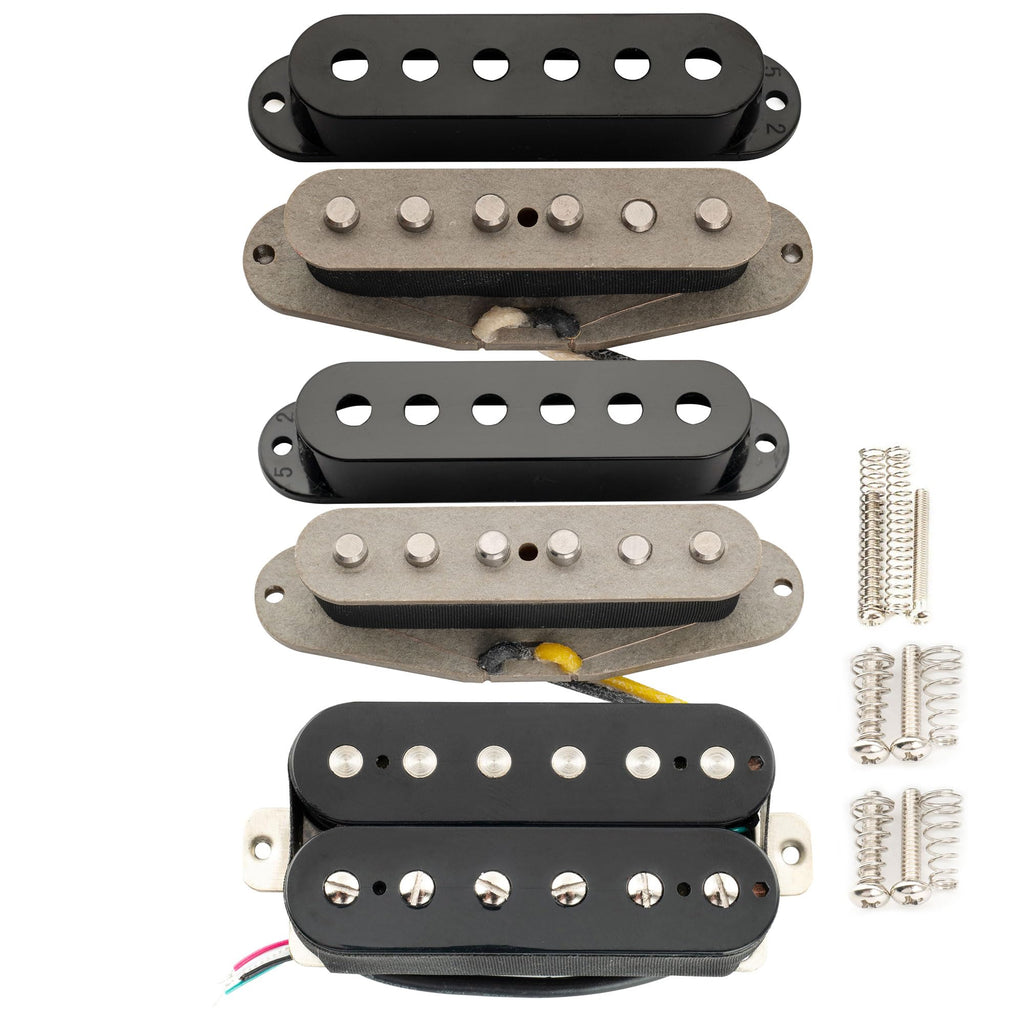 Alnico 5 Staggered Guitar Pickups Set Black J7567