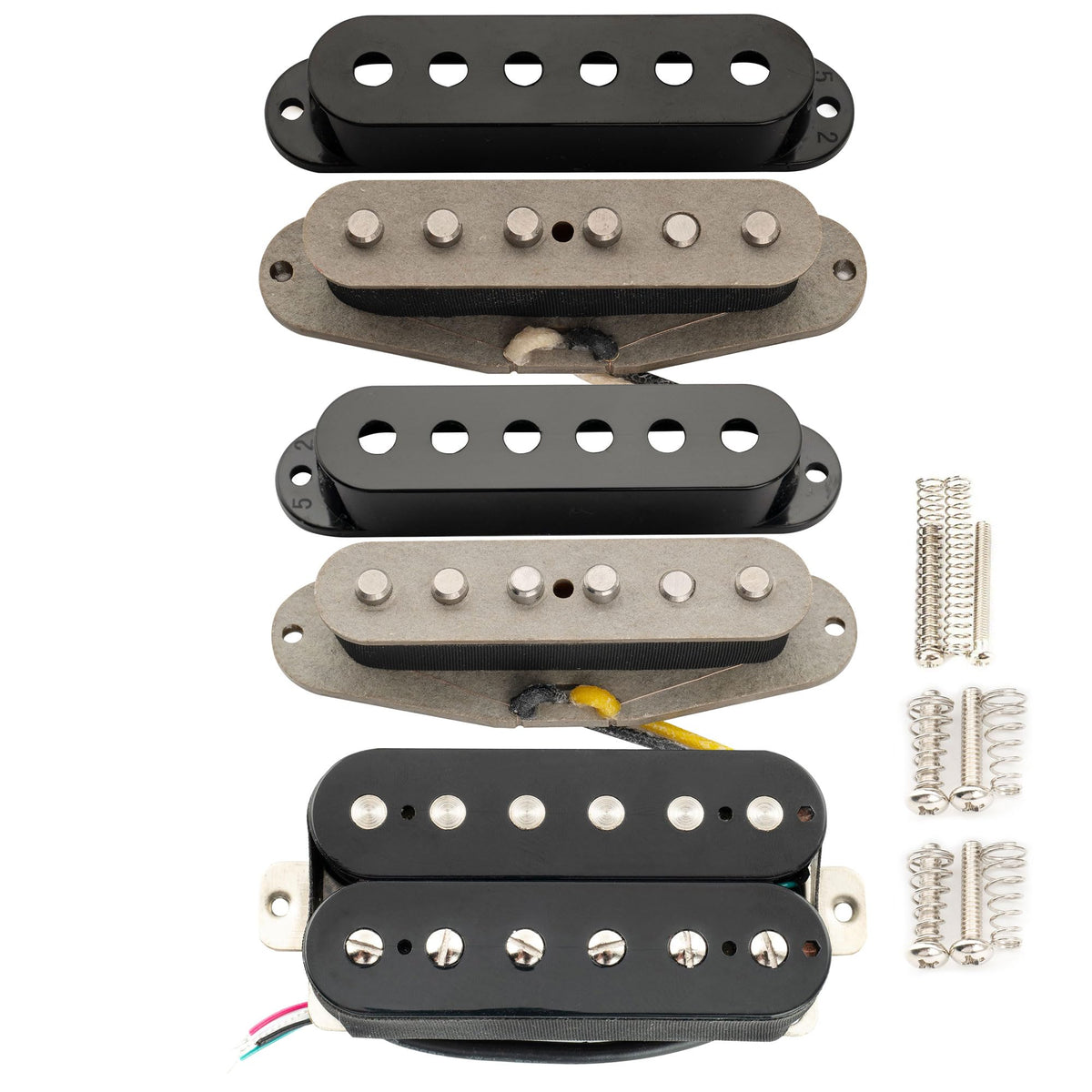 Alnico 5 Staggered Guitar Pickups Set Black J7567
