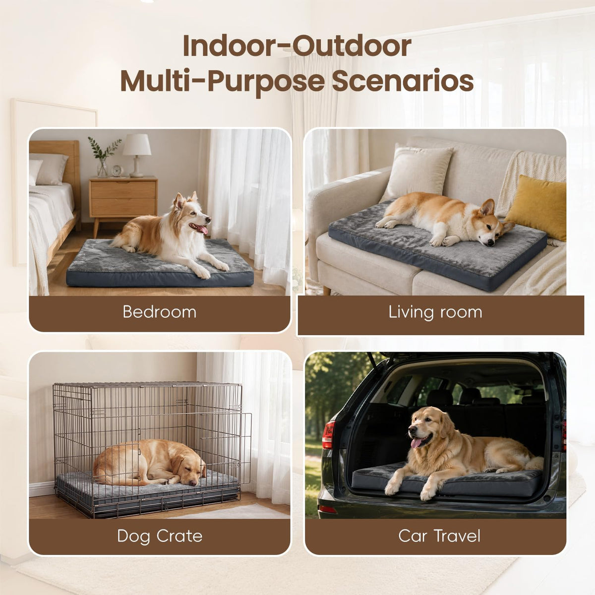 Large Plush Dog Bed with Washable Cover A6805