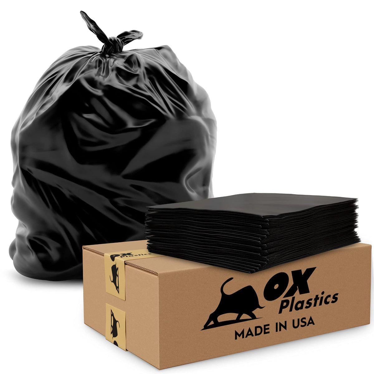 42 Gallon 1.5mil Black Trash Can Liners 100 Count T703