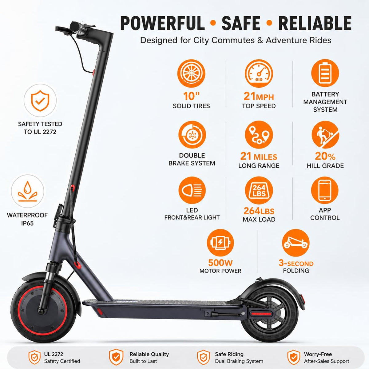 Electric Scooter with Dual Suspension and Braking System G436034