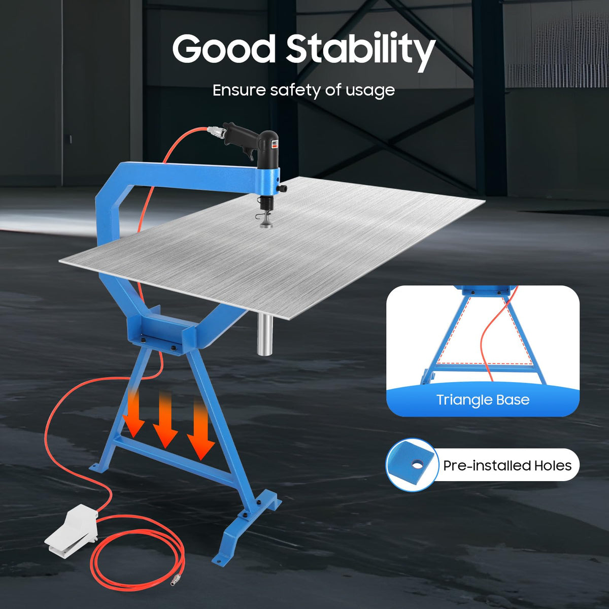 Pneumatic Planishing Hammer Sheet Metal Shaping Machine with Cast-Iron Stand C270