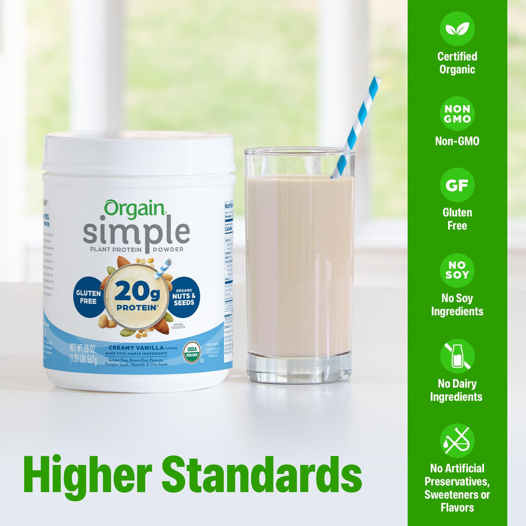 Organic Vegan Protein Powder, Vanilla, 1.25lb C8047